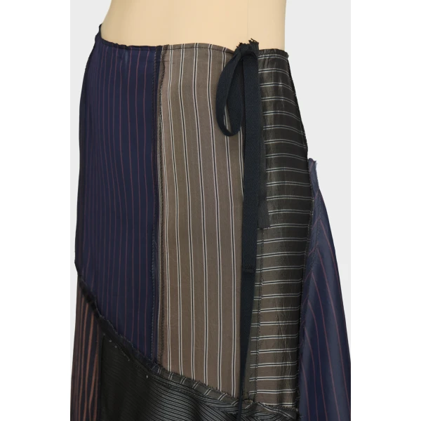 Maison Margiela Patchwork Long Skirt in Mist | Maxi Skirts | Luxury Shoes 