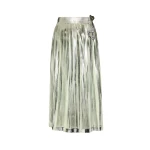 Maison Margiela Pleated Metallic Silk Midi Skirt in Aloe Vera Maison Margiela Pleated Metallic Silk Midi Skirt in Aloe Vera | Luxury Shoes
