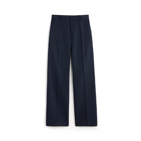 Pleated Wool Tailored Trousers in Dark Grey