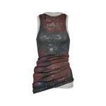 Maison Margiela Printed Draped Top in Mist | Luxury Shoes 