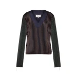 Maison Margiela Printed Long-Sleeve Top in Blue and Black | Luxury Shoes 