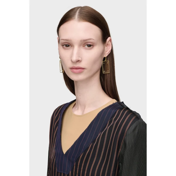 Maison Margiela Printed Long-Sleeve Top in Blue and Black | Long Sleeve | Luxury Shoes 