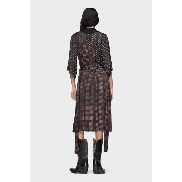 Maison Margiela Printed Midi Shirt Dress in Black | Midi Dresses | Luxury Shoes 