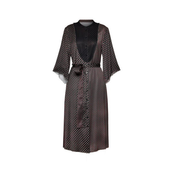 Maison Margiela Printed Midi Shirt Dress in Black | Luxury Shoes 