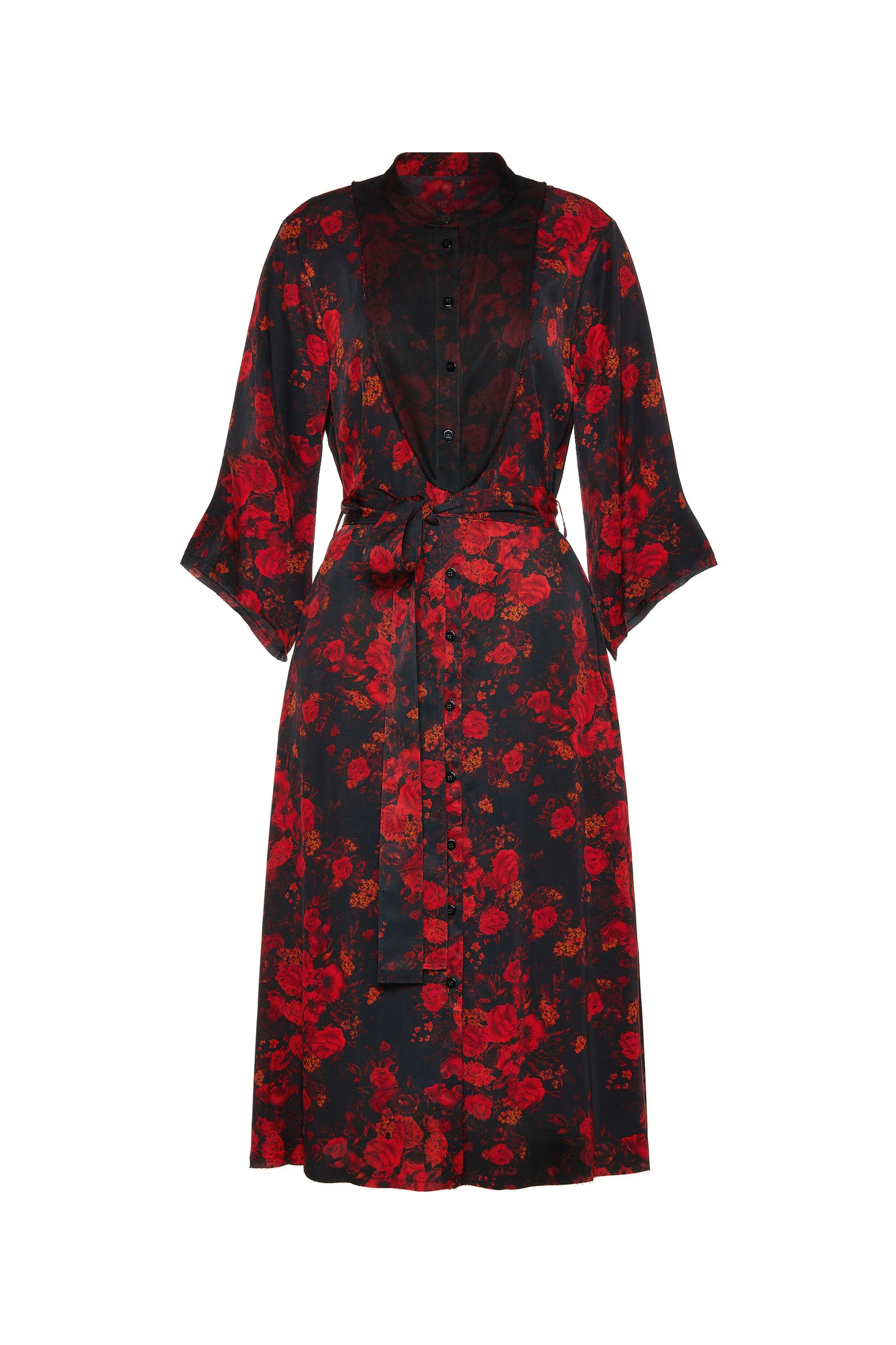 Maison Margiela Printed Midi Shirt Dress in Red Maison Margiela Printed Midi Shirt Dress in Red | Luxury Shoes