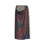 Maison Margiela Printed Paillettes Draped Maxi Skirt in Mist | Luxury Shoes 