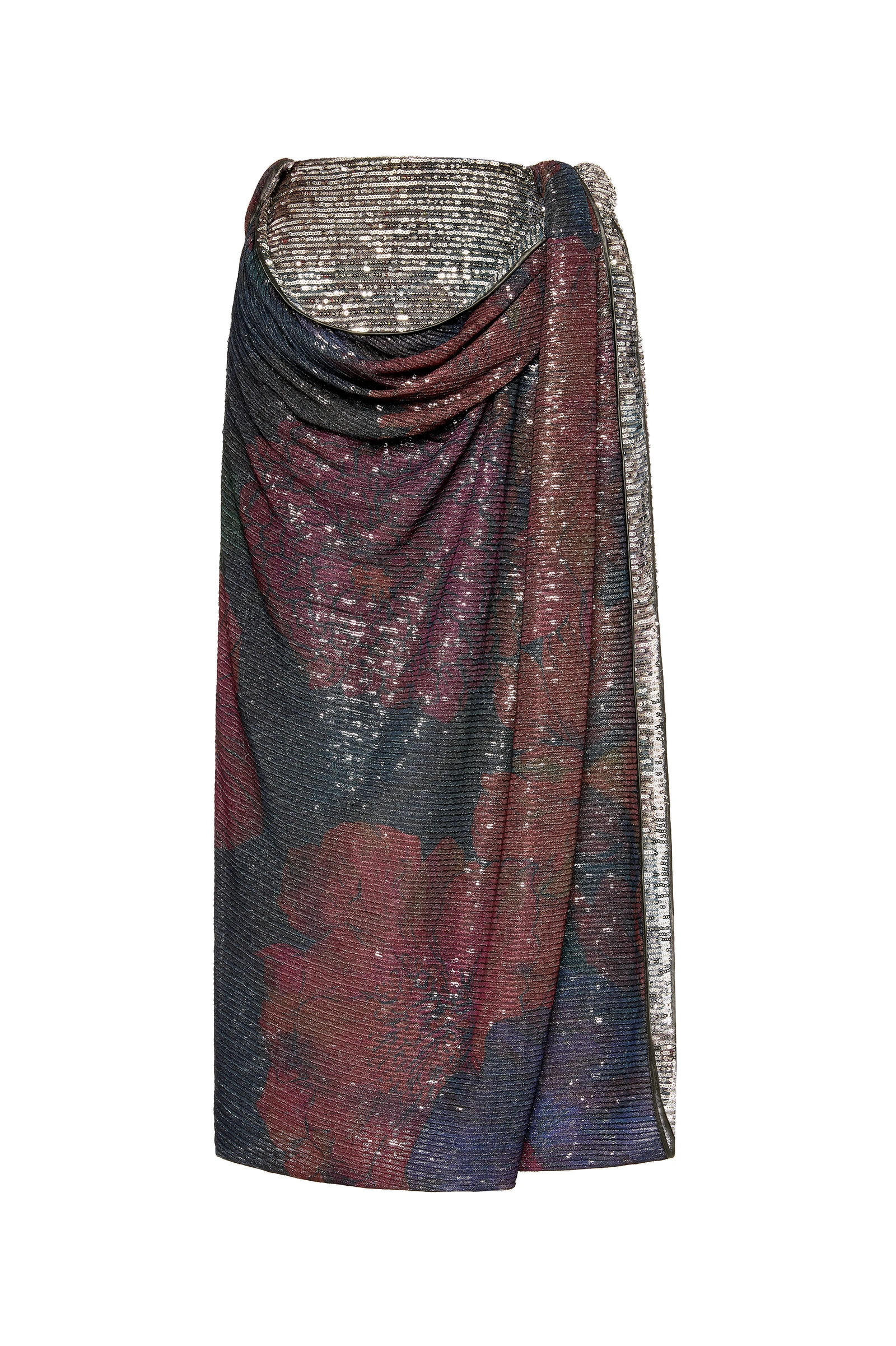 Maison Margiela Printed Paillettes Draped Maxi Skirt in Mist Maison Margiela Printed Paillettes Draped Maxi Skirt in Mist | Luxury Shoes