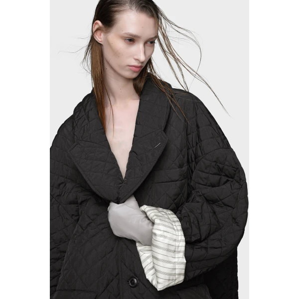 Maison Margiela Quilted Coat in Black | Coats | Luxury Shoes 