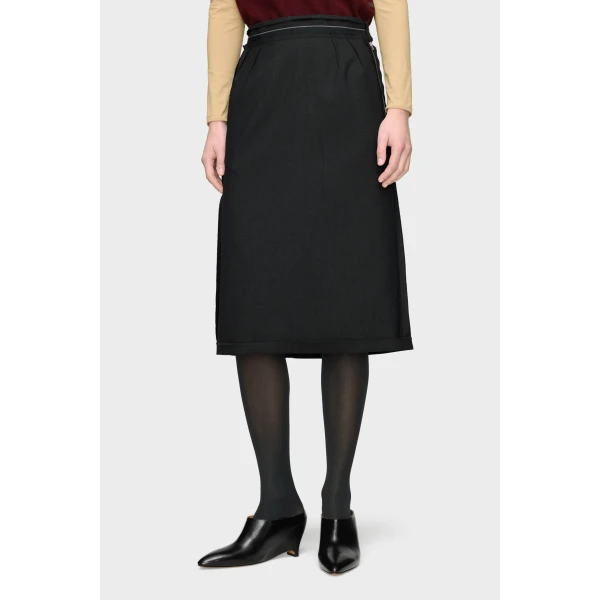 Maison Margiela Reversed Midi Skirt in Charcoal | Midi Skirts | Luxury Shoes 
