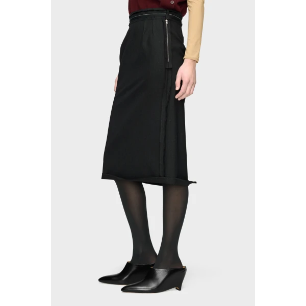 Maison Margiela Reversed Midi Skirt in Charcoal | Midi Skirts | Luxury Shoes 