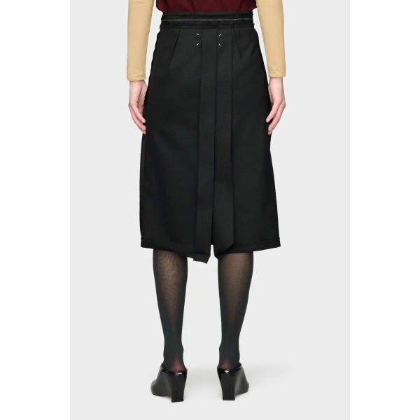 Maison Margiela Reversed Midi Skirt in Charcoal | Midi Skirts | Luxury Shoes 