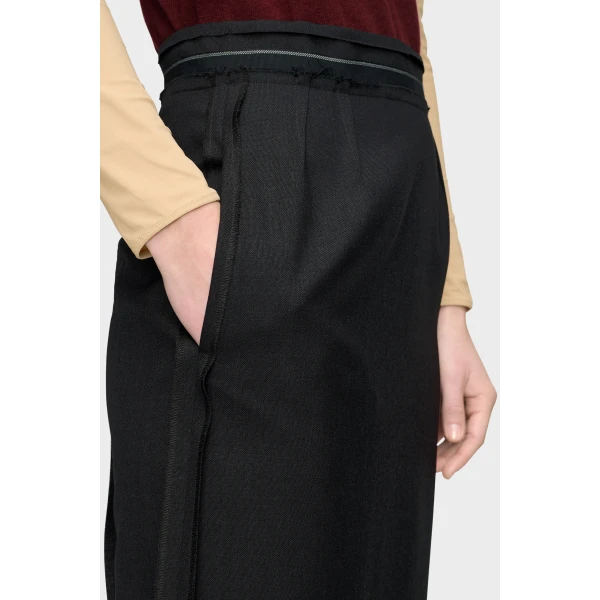 Maison Margiela Reversed Midi Skirt in Charcoal | Midi Skirts | Luxury Shoes 