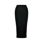 Maison Margiela Ribbed Wool Midi Skirt in Black | Luxury Shoes 
