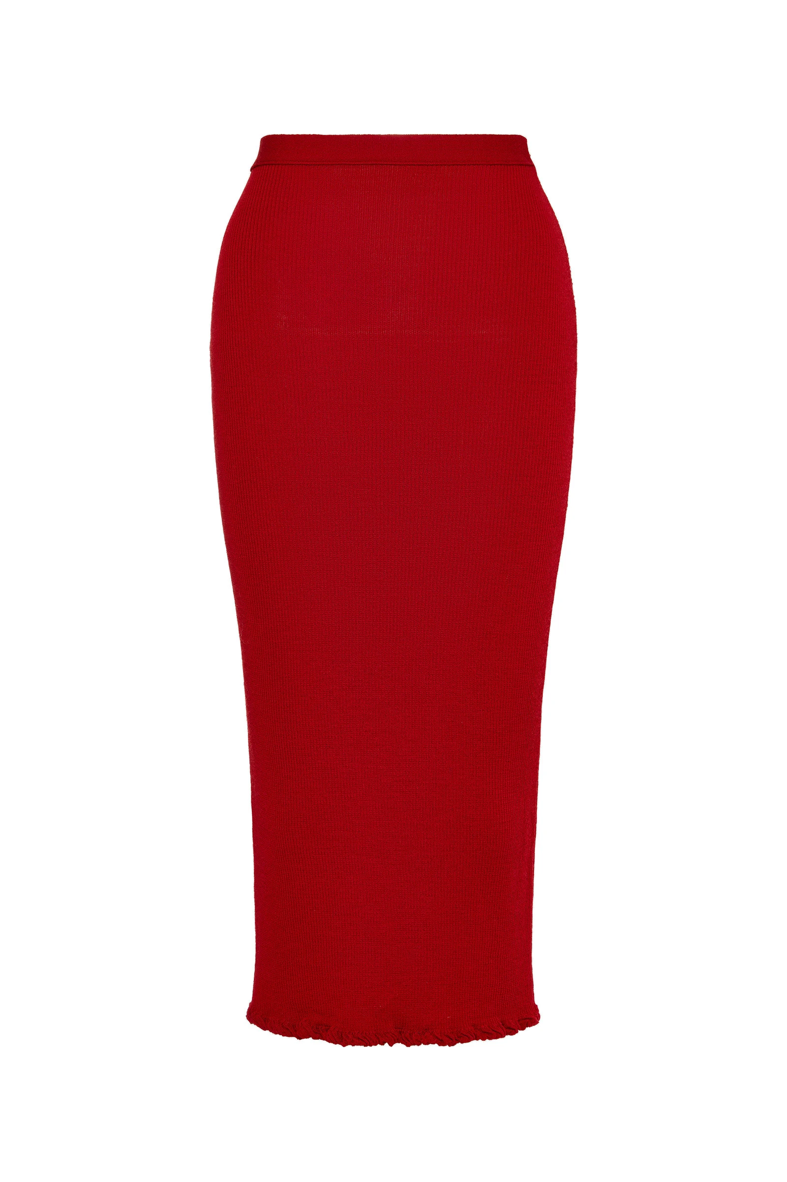 Maison Margiela Ribbed Wool Midi Skirt in Red Maison Margiela Ribbed Wool Midi Skirt in Red | Luxury Shoes