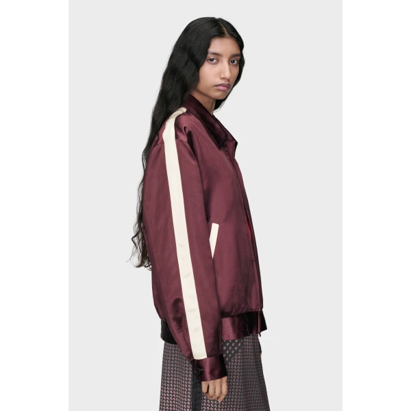 Maison Margiela Satin Bomber Jacket in Bordeaux | Jackets | Luxury Shoes 