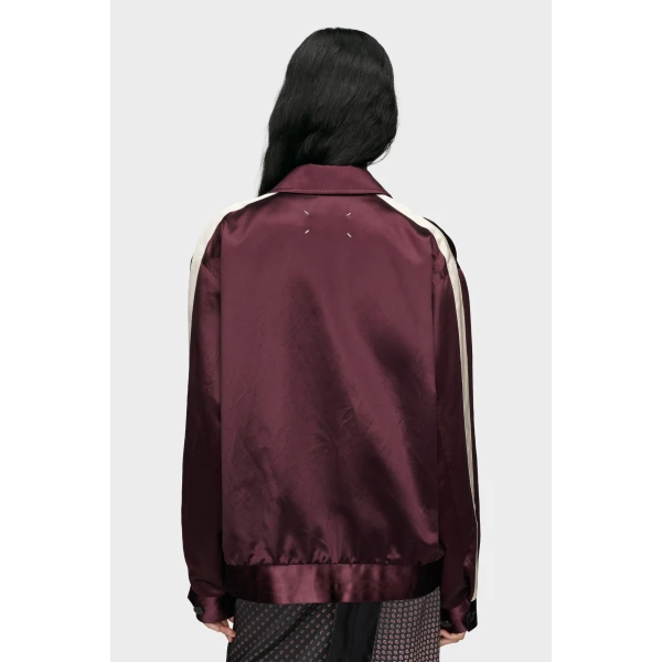 Maison Margiela Satin Bomber Jacket in Bordeaux | Jackets | Luxury Shoes 