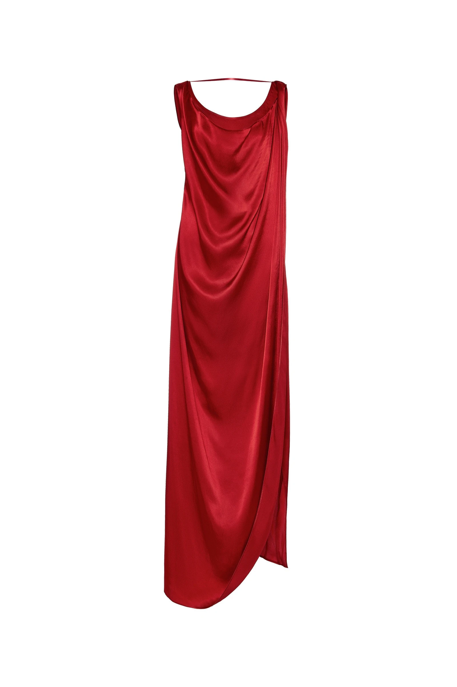 Maison Margiela Satin Draped Maxi Dress in Bordeaux Maison Margiela Satin Draped Maxi Dress in Bordeaux | Luxury Shoes