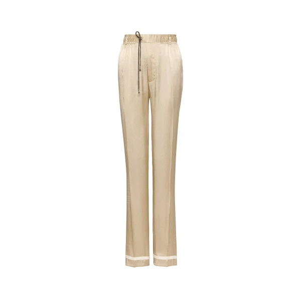 Maison Margiela Satin Drawstring Trousers in Pink Beige | Luxury Shoes 