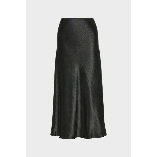 Maison Margiela Satin Midi Skirt in Black | Midi Skirts | Luxury Shoes 