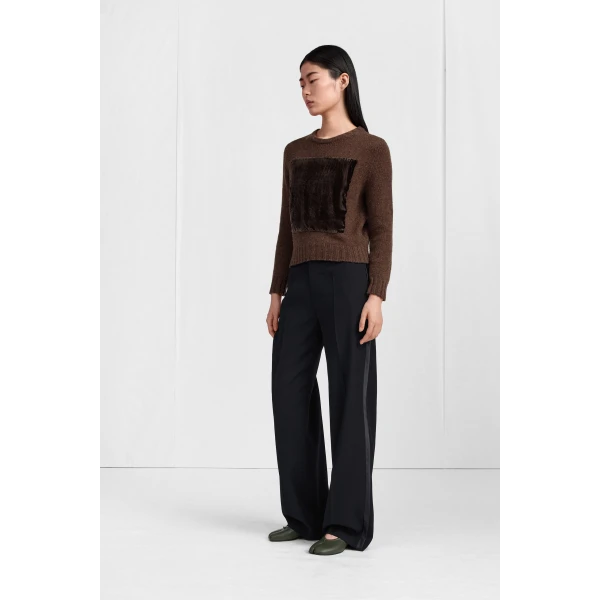 Maison Margiela Satin-Waist Virgin Wool Tuxedo Trousers in Black | Wide leg pants | Luxury Shoes 