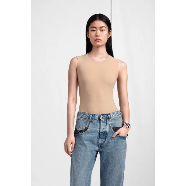 Maison Margiela Second Skin Sleeveless Bodysuit in Nude | Bodysuit | Luxury Shoes 