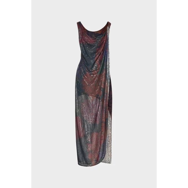 Maison Margiela Sequined Maxi Dress in Mist | Maxi Dresses | Luxury Shoes 