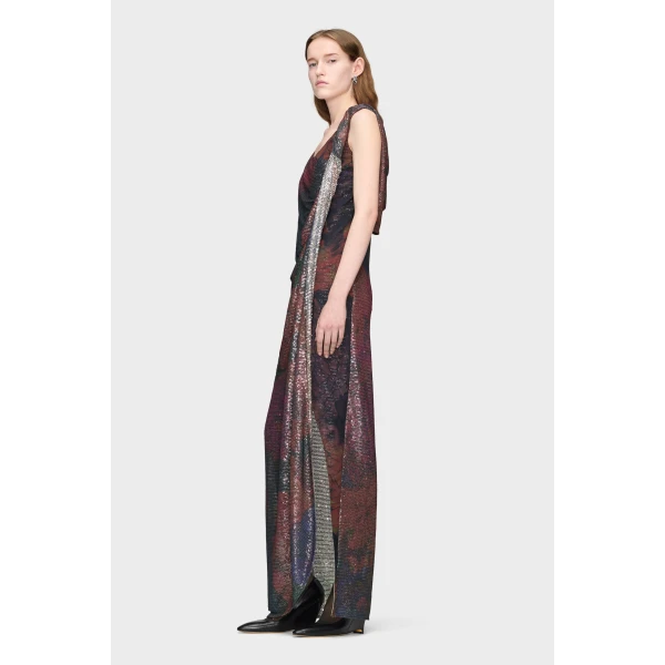 Maison Margiela Sequined Maxi Dress in Mist | Maxi Dresses | Luxury Shoes 