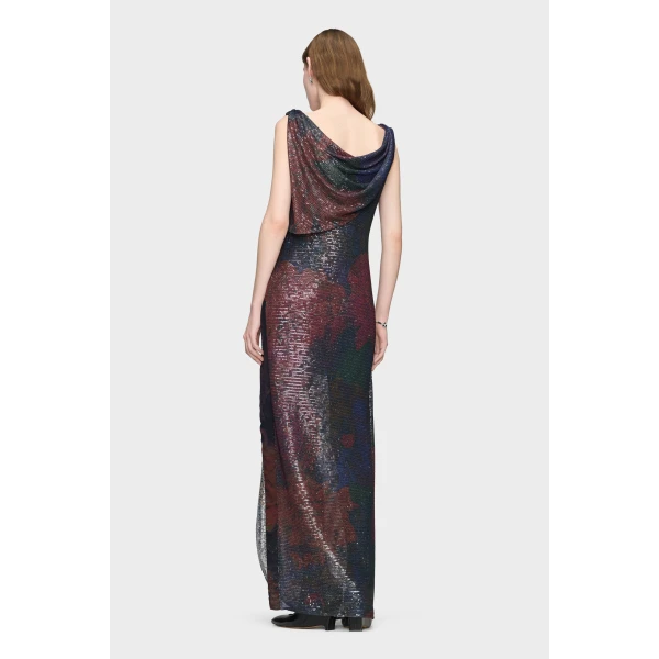 Maison Margiela Sequined Maxi Dress in Mist | Maxi Dresses | Luxury Shoes 
