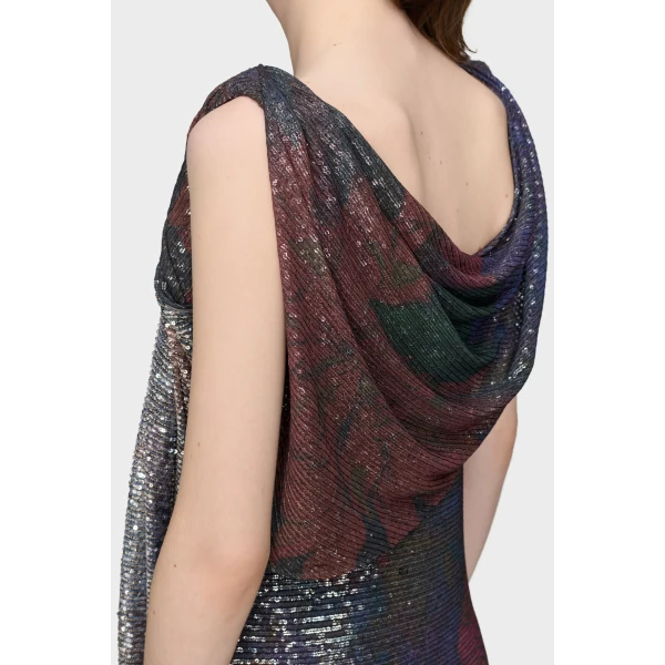 Maison Margiela Sequined Maxi Dress in Mist | Maxi Dresses | Luxury Shoes 