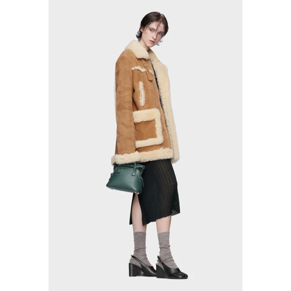Maison Margiela Shearling Caban in Camel | Shearling Jackets | Luxury Shoes 