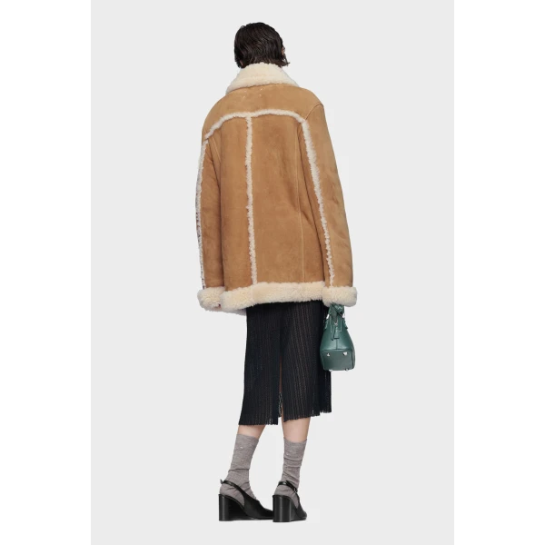 Maison Margiela Shearling Caban in Camel | Shearling Jackets | Luxury Shoes 