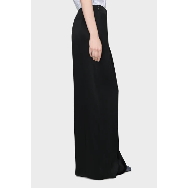 Maison Margiela Silk Draped Skirt in Black | Maxi Skirts | Luxury Shoes 