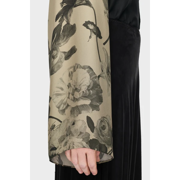 Maison Margiela Silk Floral Shirt in Black | Shirts | Luxury Shoes 