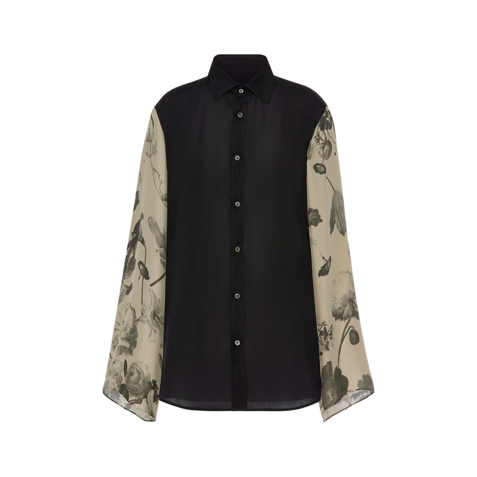 Maison Margiela Silk Floral Shirt in Black Maison Margiela Silk Floral Shirt in Black | Luxury Shoes