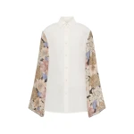 Maison Margiela Silk Floral Shirt in Ivory | Luxury Shoes 
