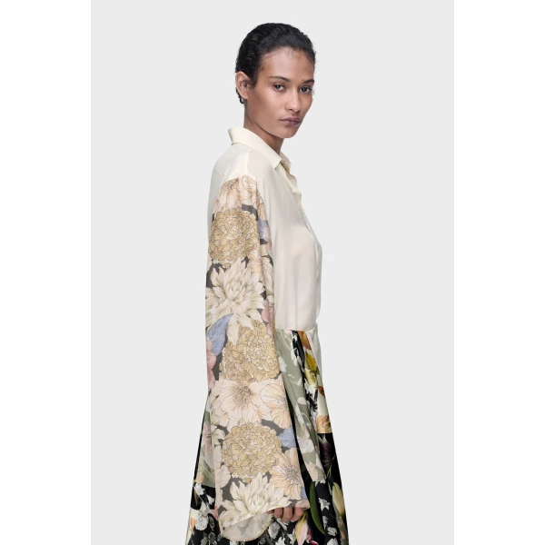 Maison Margiela Silk Floral Shirt in Ivory | Shirts | Luxury Shoes 