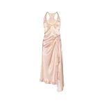 Maison Margiela Silk Lace Slip Midi Dress in Blush | Luxury Shoes 