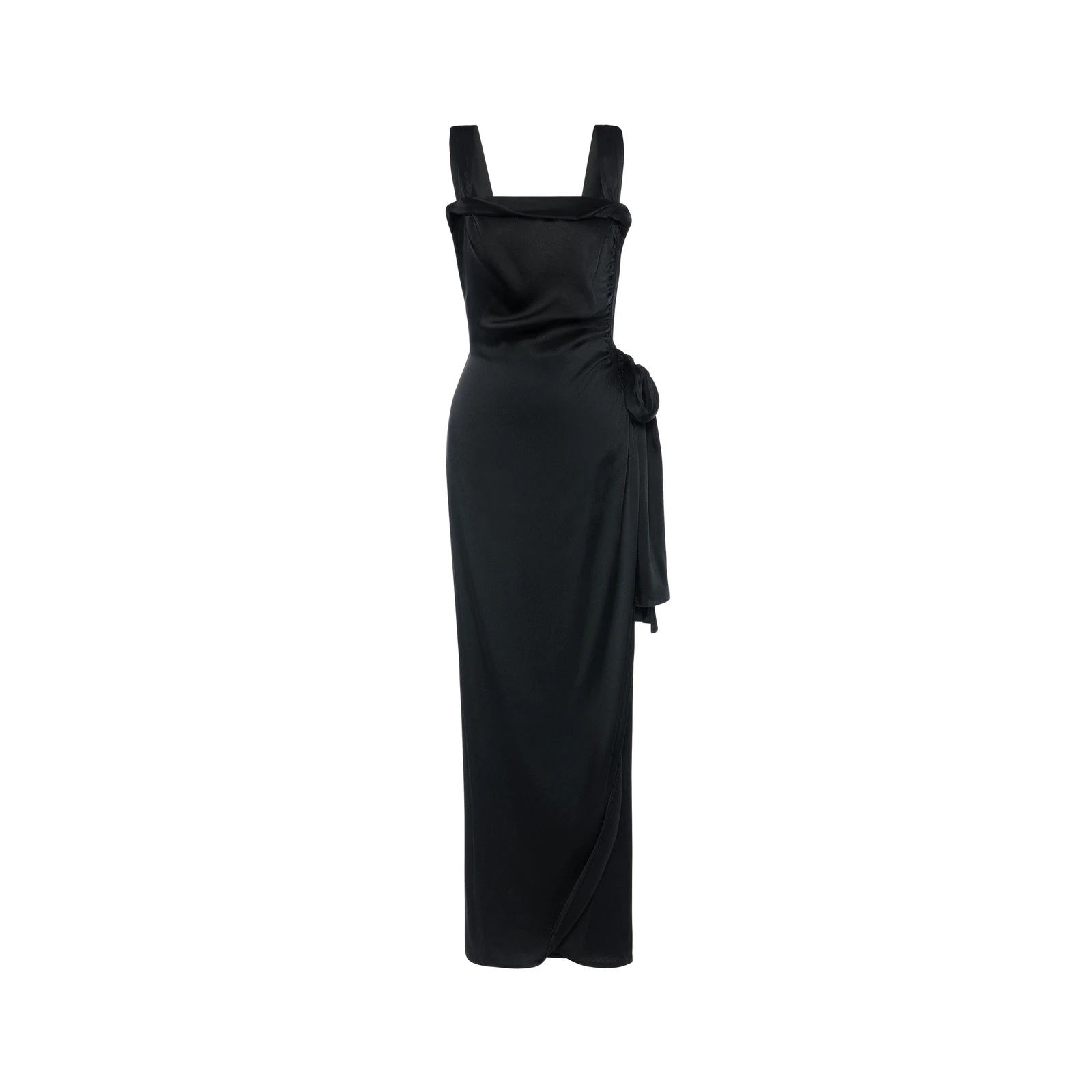 Maison Margiela Silk Satin Maxi Dress in Black Maison Margiela Silk Satin Maxi Dress in Black | Luxury Shoes
