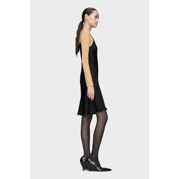 Maison Margiela Silk Slip Mini Dress in Black | Mini Dresses | Luxury Shoes 