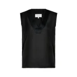 Maison Margiela Silk V-Neck Top in Black Maison Margiela Silk V-Neck Top in Black | Luxury Shoes