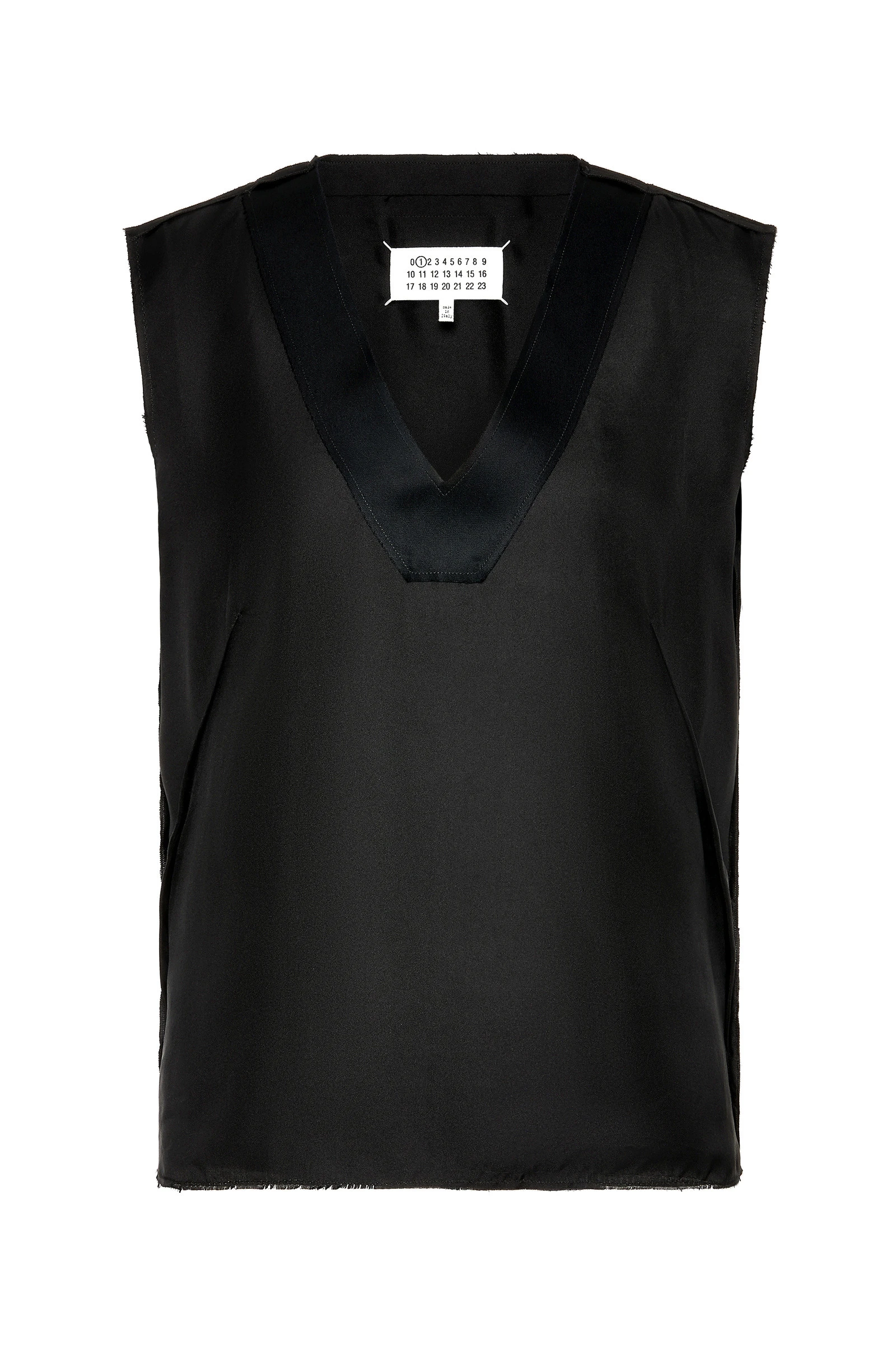 Maison Margiela Silk V-Neck Top in Black Maison Margiela Silk V-Neck Top in Black | Luxury Shoes