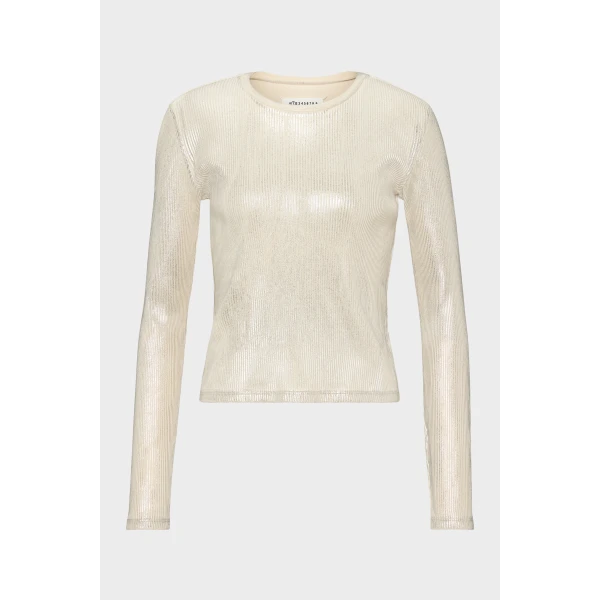 Maison Margiela Silver Print Long-Sleeve Top in Dirty Wash | Long Sleeve | Luxury Shoes 