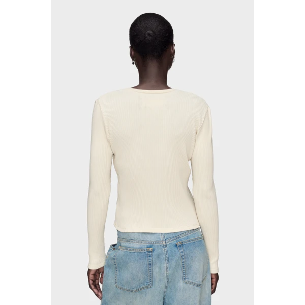Maison Margiela Silver Print Long-Sleeve Top in Dirty Wash | Long Sleeve | Luxury Shoes 