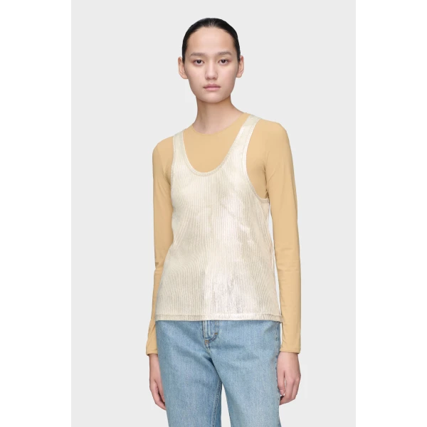 Maison Margiela Silver Print Tank Top in Dirty Wash | Sleeveless | Luxury Shoes 