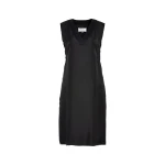 Maison Margiela Sleeveless Silk V-Neck Midi Dress in Black Maison Margiela Sleeveless Silk V-Neck Midi Dress in Black | Luxury Shoes