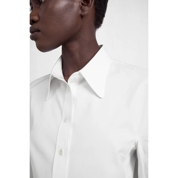 Maison Margiela Stockman Shoulder Cotton Shirt in White | Shirts | Luxury Shoes 