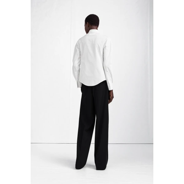Maison Margiela Stockman Shoulder Cotton Shirt in White | Shirts | Luxury Shoes 