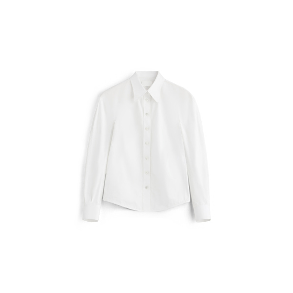 Maison Margiela Stockman Shoulder Cotton Shirt in White | Luxury Shoes 