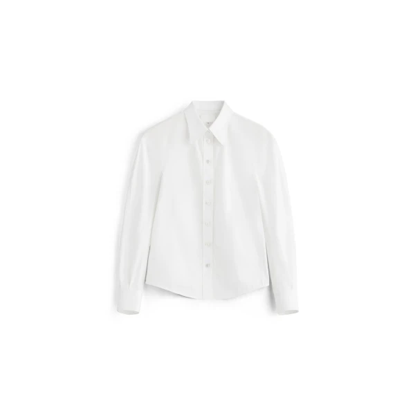 Maison Margiela Stockman Shoulder Cotton Shirt in White | Luxury Shoes 