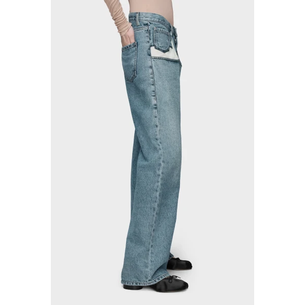 Maison Margiela Straight Jeans with Contrasted Pockets in Blue Jeans | Denim | Luxury Shoes 
